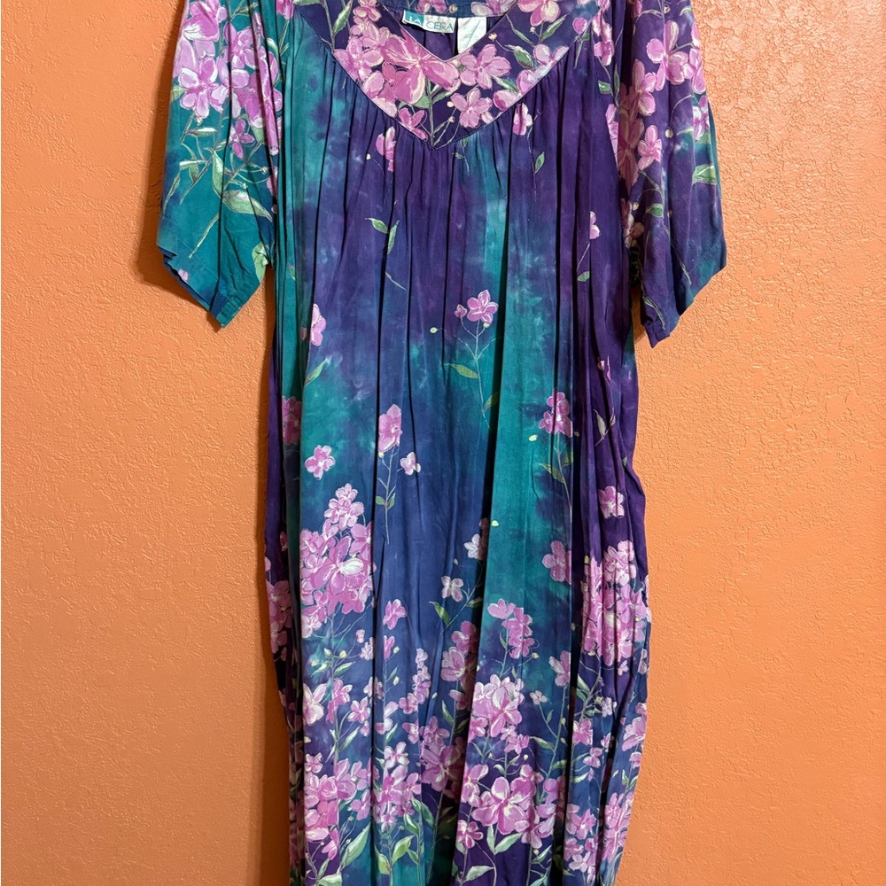 Floral Purple and Teal Dress